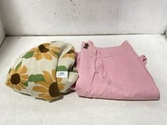 LUCY & DUCK SUNFLOWER KNITTED CARDIGAN - SIZE L TO INCLUDE LUCY & YAK ADDISON HIGH WAISTED ORGANIC COTTON TWILL TROUSERS PINK