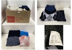 BOX OF ASSORTED CLOTHES TO INCLUDE GEORGE BLUE JEANS - SIZE 12