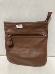 OSPREY LONF=DON FAUX LEATHER BROWN HANDBAG