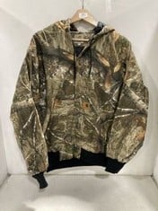 CARHARTT WOODLAND CAMO ZIP-UP HOODIE - SIZE M