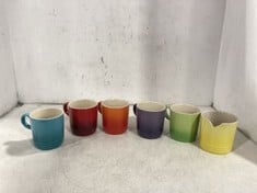 LE CREUSET BOX OF 6 MUGS IN RAINBOW COLOUR 350ML - RRP - £85