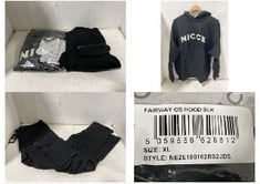 G-STAR RAW ROVIC ZIP 3D REGULAR TAPERED BLACK TROUSERS - SIZE 33/32 TO INCLUDE NICCE FAIRWAY PULLOVER HOODIE BLACK - SIZE XL