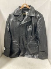 SMART RANGE BLACK LEATHER JACKET - SIZE L