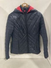 BARBOUR FIBRE DOWN WOMENS PINK AND NAVY COAT IN SIZE 10 - RRP - £170