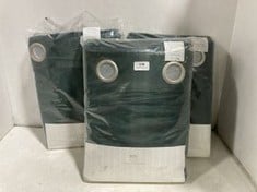 3 X ASSORTED SIZED LAUREN LLEWELYN BOWEN BLACKOUT CURTAINS EYELET MONTROSE BOTTLE GREEN TO INCLUDE SIZE 66X90