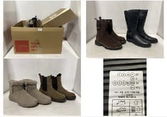 BOX OF ASSORTED ADULTS SHOES TO INCLUDE LA REDOUTE BLACK MID CALF BOOTS SIZE 4