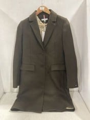 TOMMY HILFIGER WOOL BLEND CLASSIC COAT IN BROWN IN SIZE 32 - RRP - £320