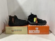 SCRUFFS SABATAN HRO COMPOSITE TOE AND PLATE SAFETY BOOTS SIZE 7 TO INCLUDE BASE DEALER STEEL TOE CAP SAFETY BOOTS SIZE 11