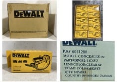 BOX OF 50 X DEWALT CONCEALER CLEAR SAFETY GOGGLES