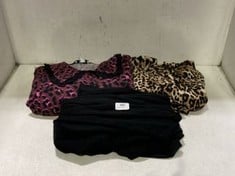 3 X ASSORTED WOMEN'S CLOTHING TO INCLUDE TILBEA SIENNA COLLAR DRESS IN LEOPARD PRINT SIZE XL & TILBEA EMMA JUMPSUIT IN BLACK SIZE LARGE