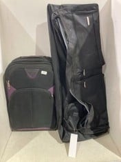 2 X ASSORTED SUITCASES TO INCLUDE BORDERLINE SMALL SUITCASE IN BLACK