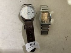 2 X ASSORTED MENS WATCHES TO INCLUDE LACOSTE WATCH WITH BROWN STRAPS