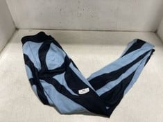 MUGLER BLACK AND BLUE LEGGINGS IN SIZE SMALL - RRP - £250