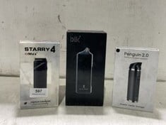 3 X ASSORTED ECIG KITS TO INCLUDE STARRY 4 MAX (18+ ONLY)