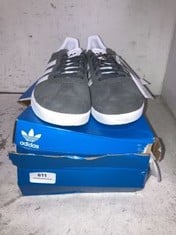 ADIDAS GAZELLE TRAINERS GREY SUEDE/WHITE SIZE 9.5