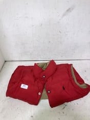 RALPH LAUREN REVERSIBLE PUFFER BODYWARMER RED/KHAKI SIZE M (10-12)