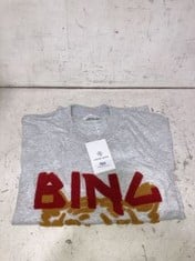 ANINE BING T-SHIRT GREY WITH TIGER WOOL LOGO SIZE LG