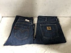 CARHARTT DENIM JEANS DARK BLUE SIZE 32/30 TO INCLUDE LEVI STRAUSS & CO DENIM SHORTS DARK BLUE SIZE 6