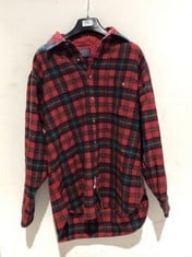 PENDLETON WOOLEN MILLS LONG SLEEVE OVER SHIRT RED CHECK SIZE LG