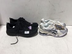 SKECHERS MEMORY FOAM TRAINERS BLACK SIZE 8 TO INCLUDE ASICS TRAINERS SILVER/CREAM SIZE 39