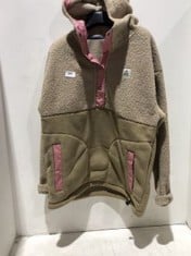 PASSENGER 1/4 BUTTON FLEECE JACKET KHAKI/PINK SIZE M