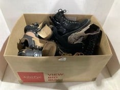 QTY OF ASSORTED ADULTS SHOES TO INCLUDE RIVER ISLAND BOOTS IN BLACK SIZE 5