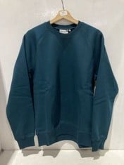 CARHARTT CHASE SWEATER IN DUCK BLUE AND GOLD IN SMALL