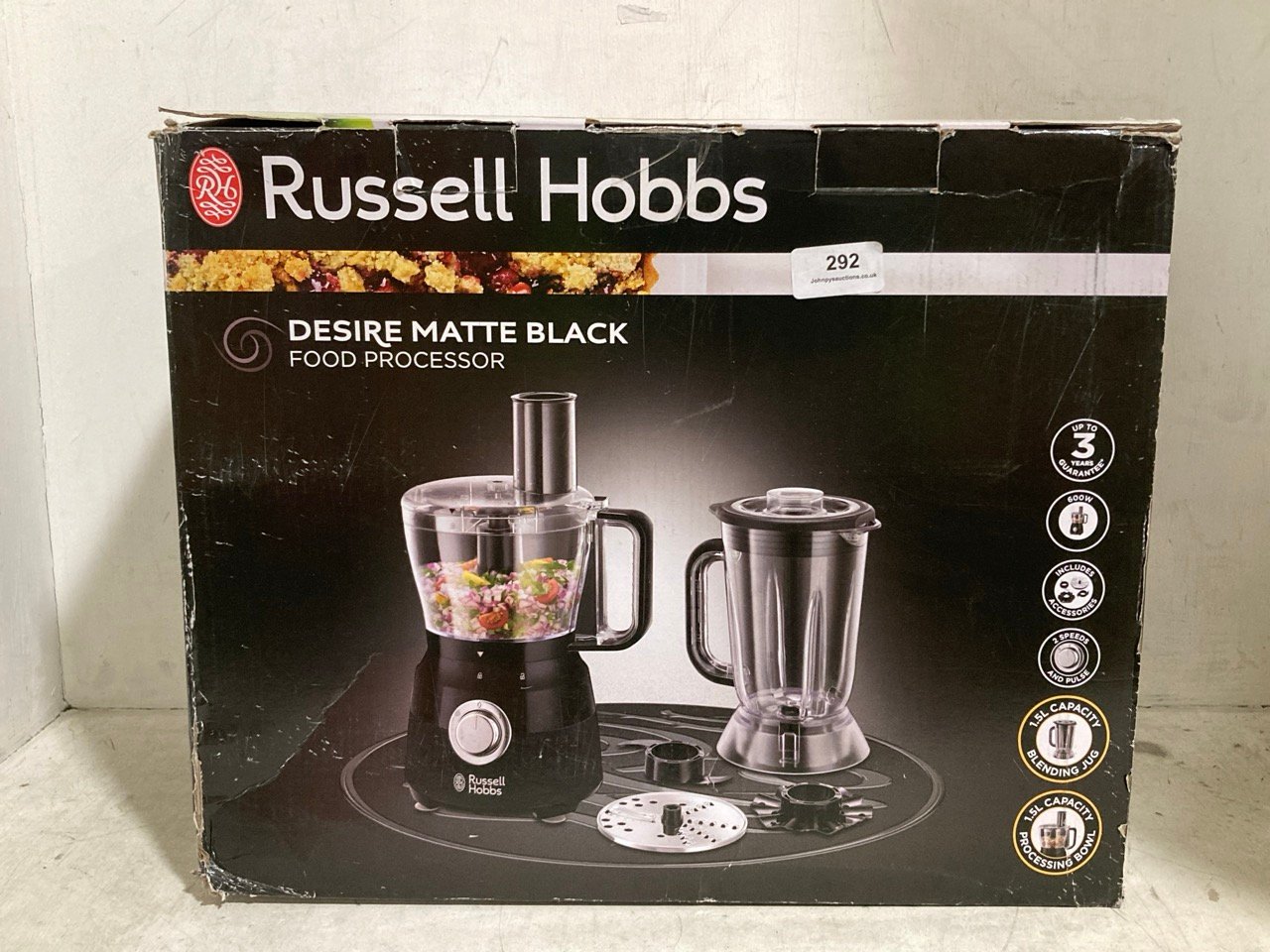 RUSSELL HOBBS DESIRE MATTE BLACK FOOD PROCESSOR