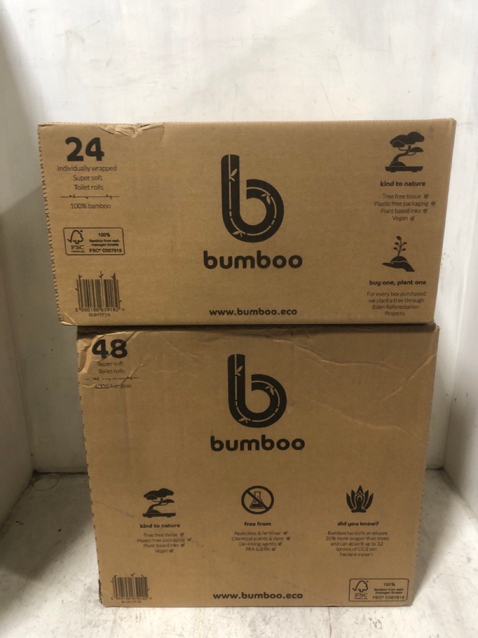 BUMBOO 100% BAMBOO 72 INDIVIDUALLY WRAPPED SUPER SOFT TOILET ROLLS