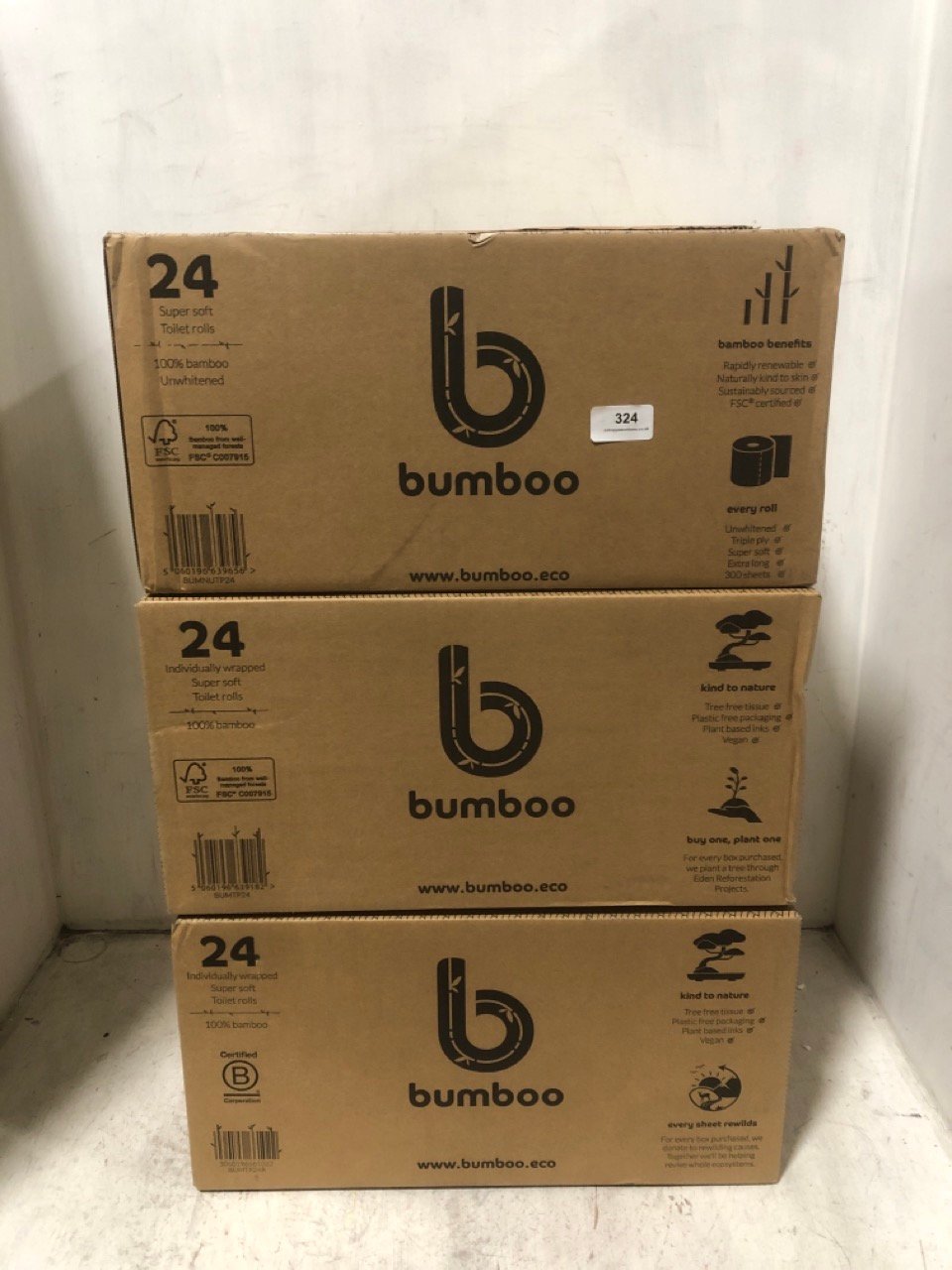 BUMBOO 100% BAMBOO 72 INDIVIDUALLY WRAPPED SUPER SOFT TOILET ROLLS