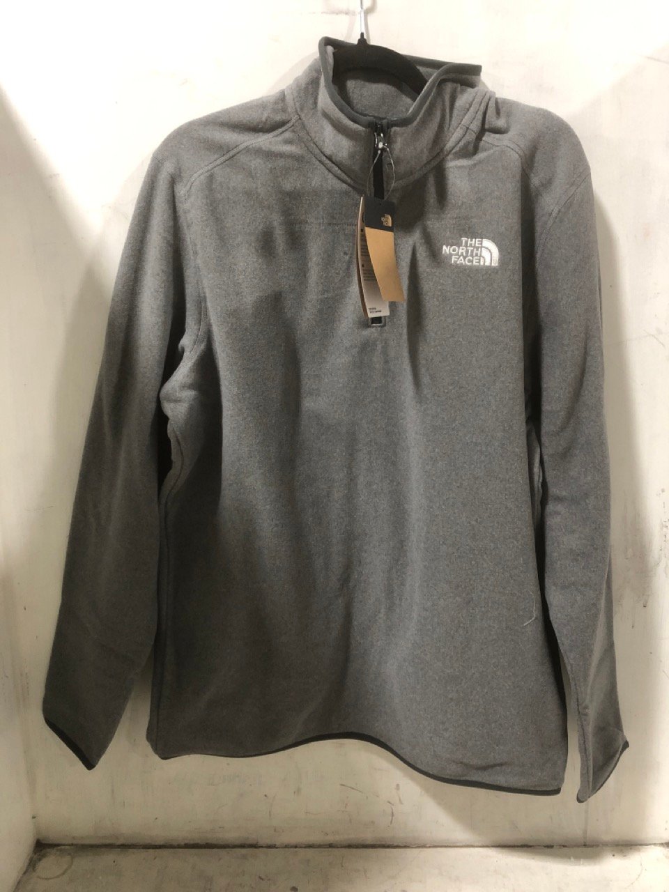 THE NORTH FACE 100 ¼ ZIP FLEECE GREY - SIZE L