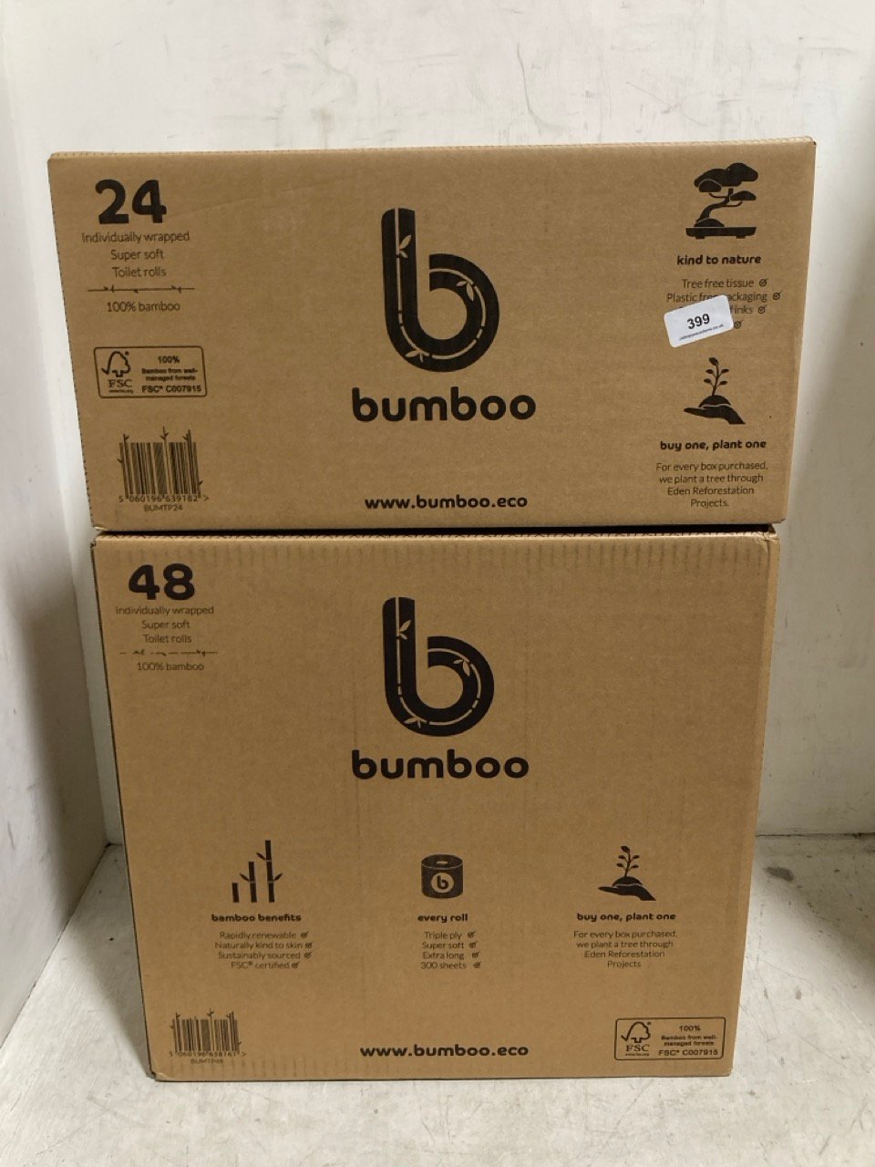 BUMBOO 100% BAMBOO 72 INDIVIDUALLY WRAPPED SUPER SOFT TOILET ROLLS