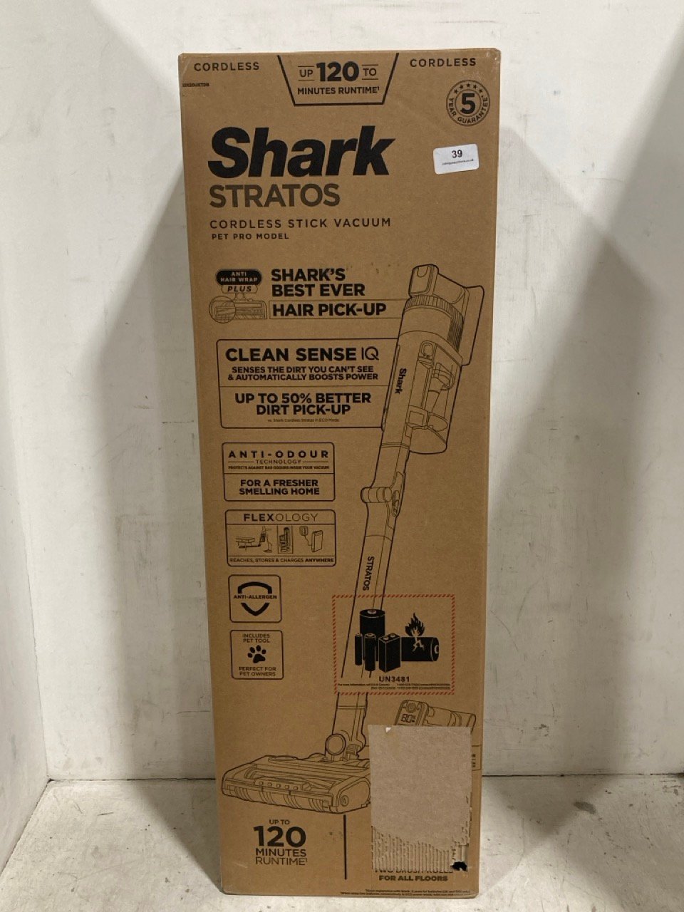 SHARK DELUXE STRATOS CORDLESS STICK PET PRO VACUUM CLEANER IZ420UKTDB - RRP £449