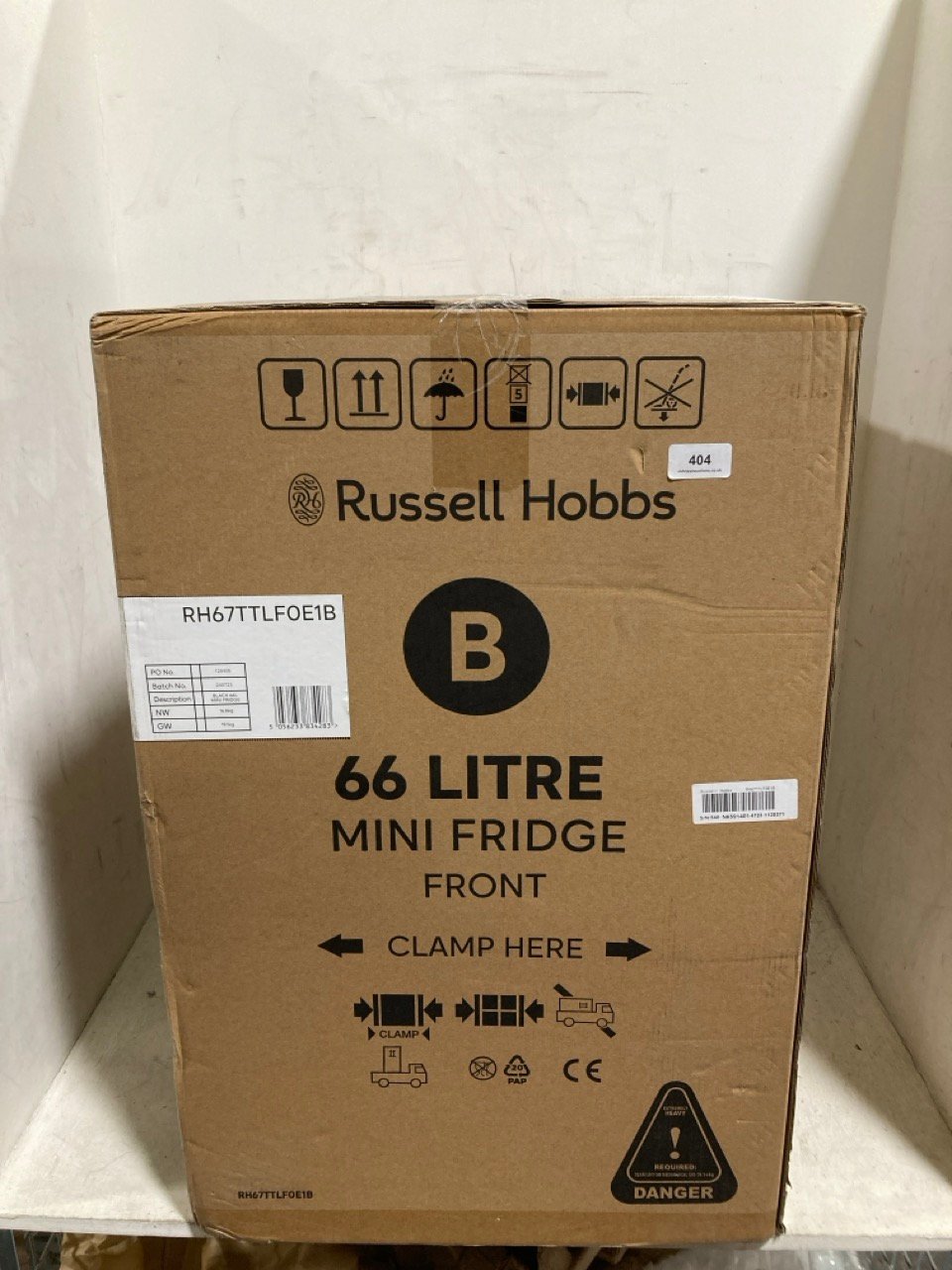 RUSSELL HOBBS MINI FRIDGE BLACK RH67TTLF0E1B-LCK - RRP £180