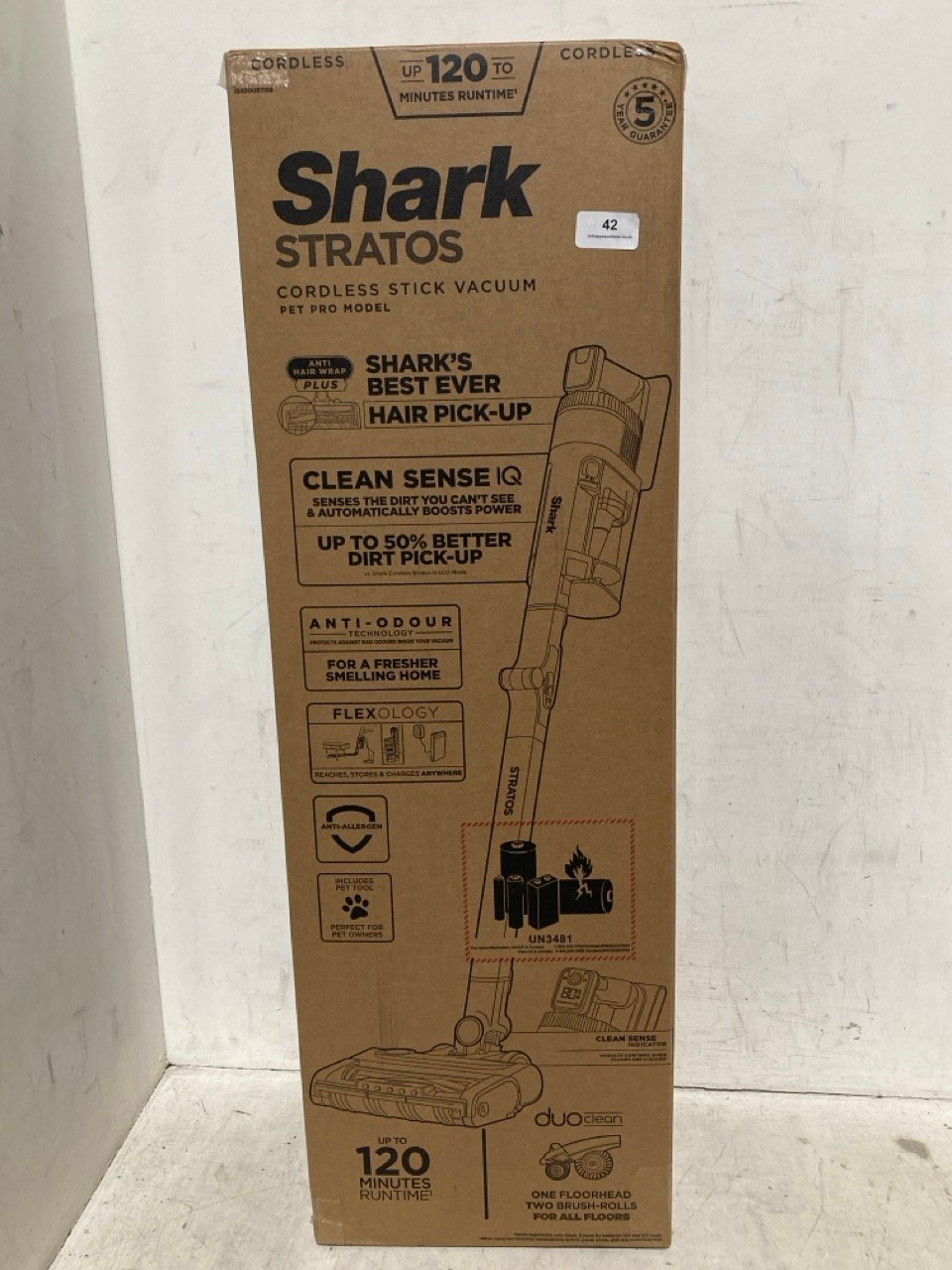 SHARK DELUXE STRATOS CORDLESS STICK PET PRO VACUUM CLEANER IZ420UKTDB - RRP £449