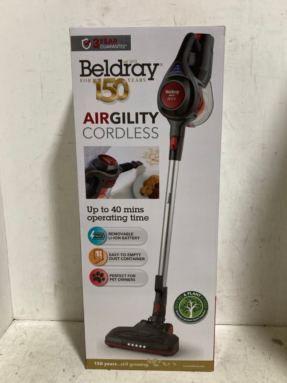 BELDRAY AIRGILITY CORDLESS STICK VACUUM CLEANER