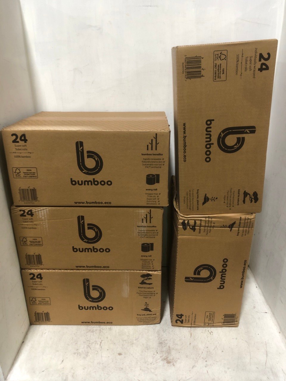 BUMBOO 100% BAMBOO 120 INDIVIDUALLY WRAPPED SUPER SOFT TOILET ROLLS