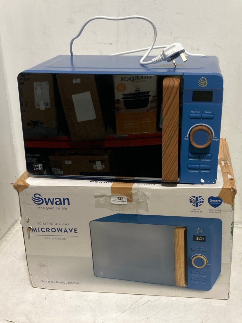 SWAN NORDIC COLLECTION 20L 800W DIGITAL MICROWAVE SPRUCE BLUE