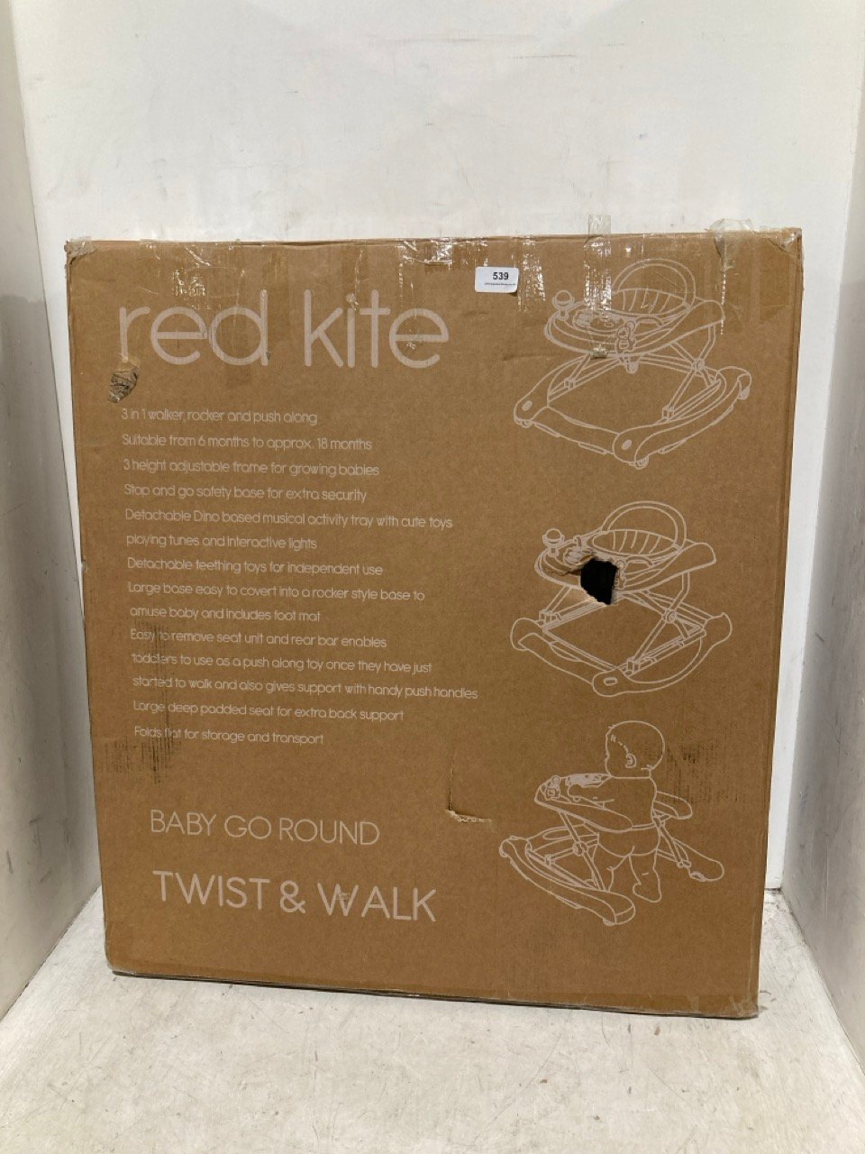 5 X ASSORTED BABY ITEMS TO INCLUDE RED KITE BABY GO ROUND TWIST & WALK BABY WALKER