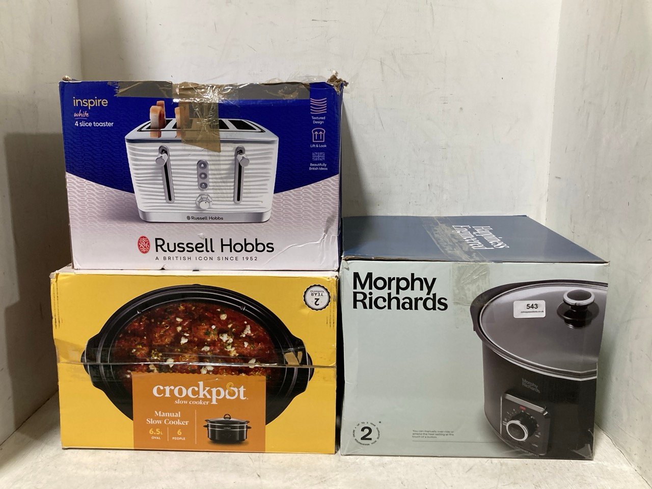 3 X ASSORTED ITEMS TO INCLUDE CROCKPOT 6.5L OVAL MANUAL SLOW COOKER