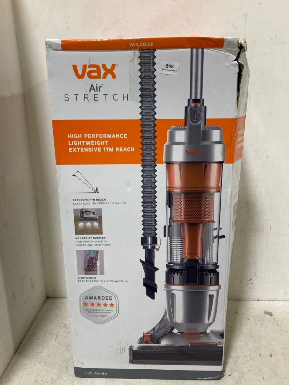 VAX AIR STRETCH UPRIGHT VACUUM CLEANER U85-AS-BE - RRP £100