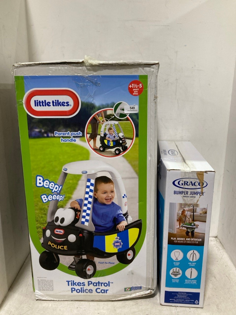 LITTLE TIKES COZY COUPE TO INCLUDE GRACO BUMPER JUMPER DOORWAY JUMPER