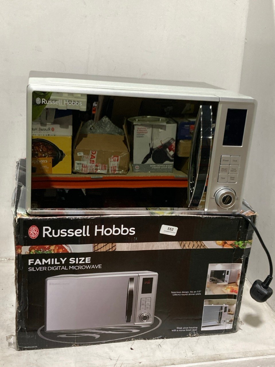 RUSSELL HOBBS FAMILY SIZE SILVER DIGITAL MICROWAVE RHM2362S