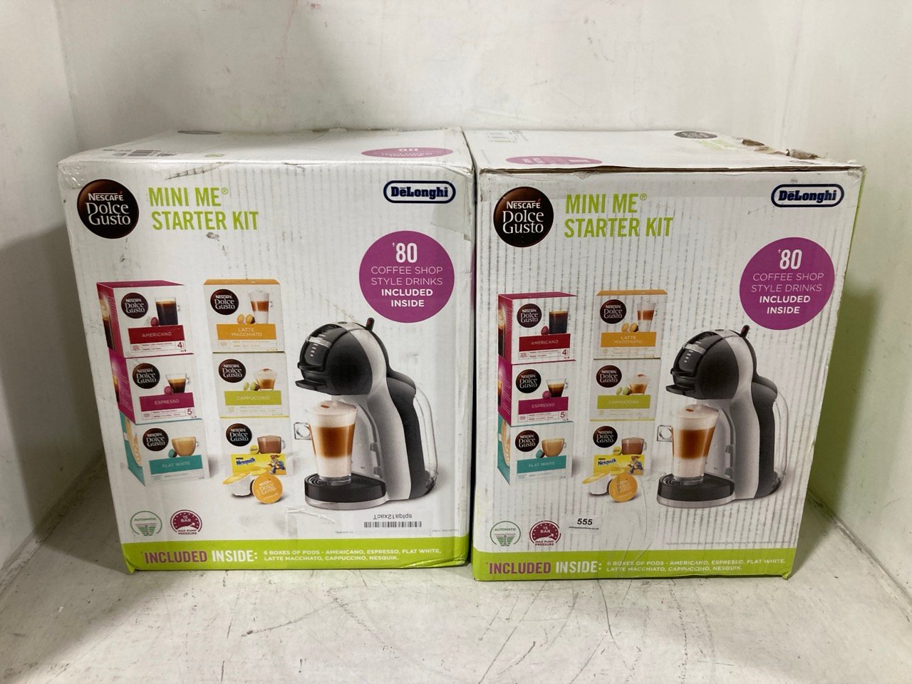 2 X DELONGHI NESCAFE DOLCE GUSTO MINI ME STARTER KIT