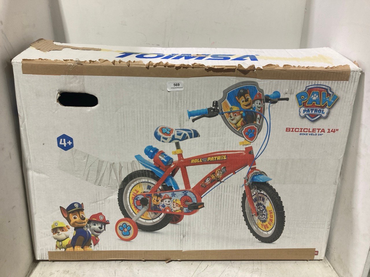 PAW PATROL 14" KIDS BIKE WITH STABILISERS