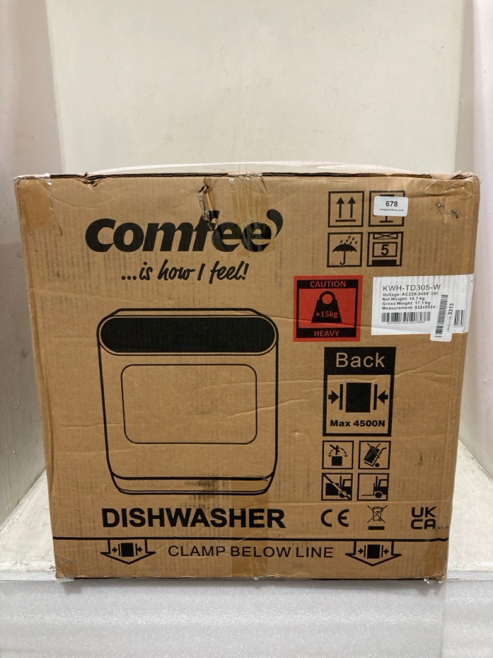 COMFEE MINI PLUS TABLE TOP DISHWASHER WHITE KWH-TD305-W - RRP £292