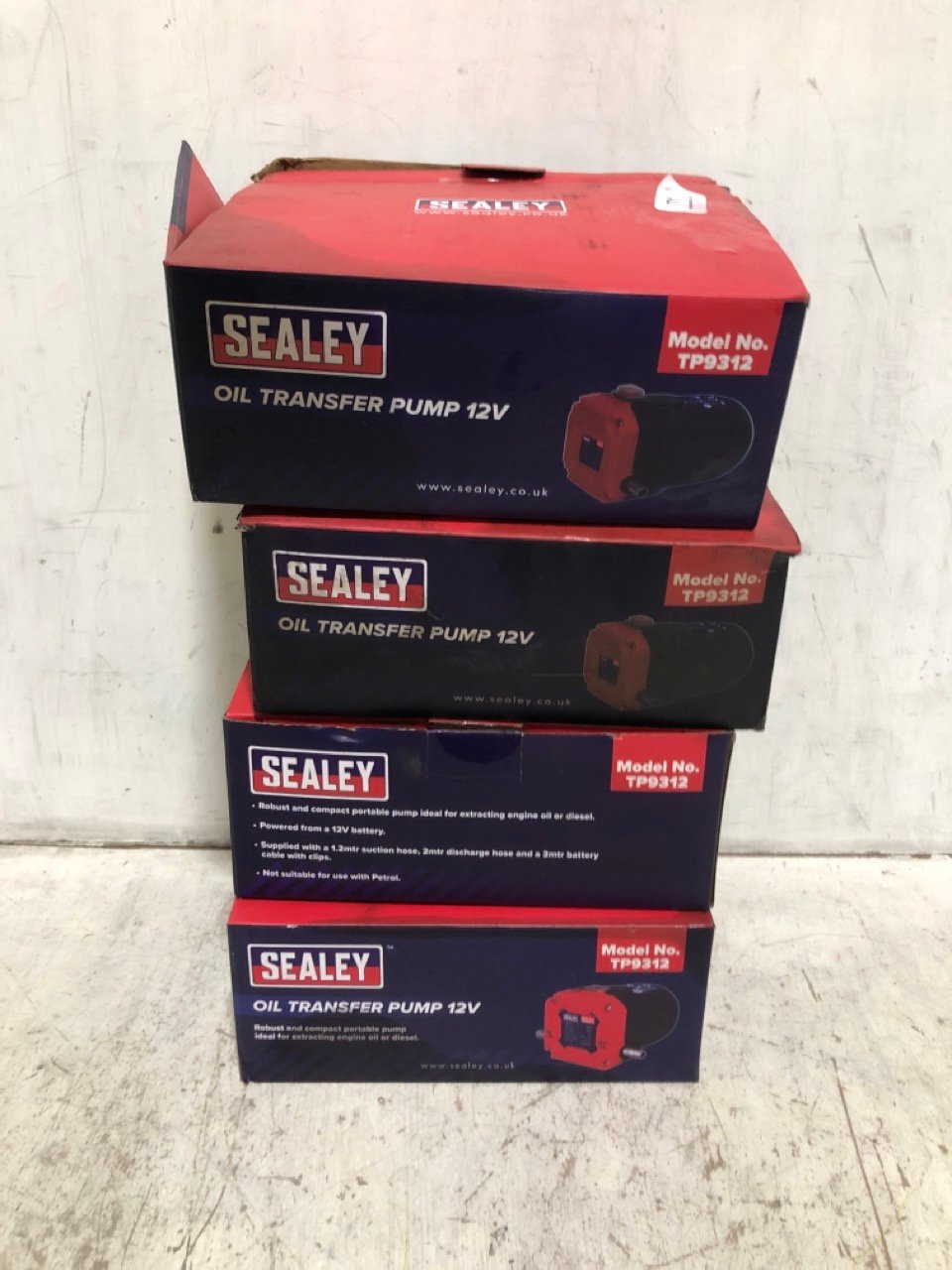 4 X SEALEY 12V OIL TRANSFER PUMP TP9312