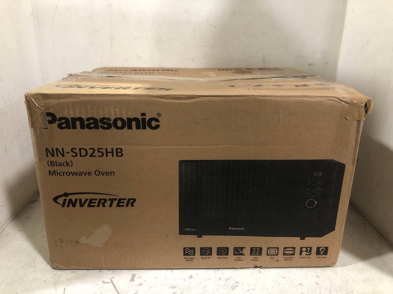 PANASONIC 23L 1000W MICROWAVE OVEN BLACK NN-SD25HB