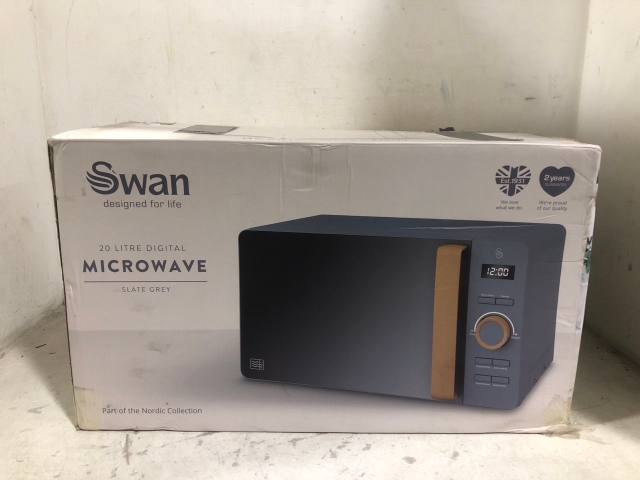 SWAN NORDIC COLLECTION 20L 800W DIGITAL MICROWAVE SLATE GREY