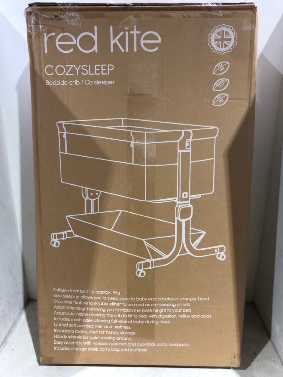 RED KITE COZYSLEEP BEDSIDE CRIB CO SLEEPER